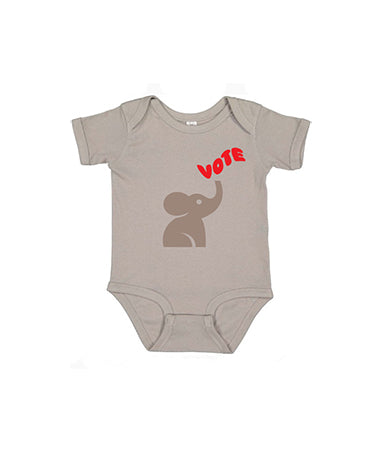 Vote Elephant Onesie Short Sleeve